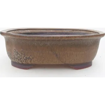 Květináč Keramická bonsai miska 25,5 x 22 x 7,5 cm hnědá 138213