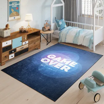 Koberec Dětský koberec Emma Kids - game over - modrý Rozměr koberce: 80x150 cm