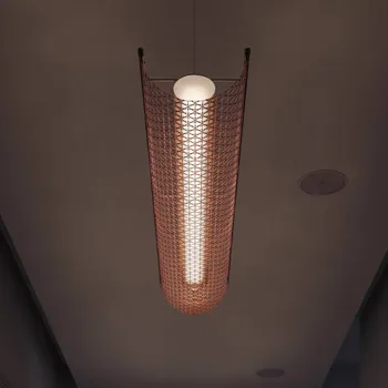 Venkovní osvětlení Závěsná lampa Bover LED Nans Balis S/140, hnědá/červená, 140 cm - Stříška - délka 42 cm, šířka 5,5 cm, výška 6 cm hnědá, červená LED 44 w celkem - Doprava zdarma