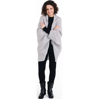 Šála Vlněný pléd šála s otvory pro ruce Šedá Univerzální