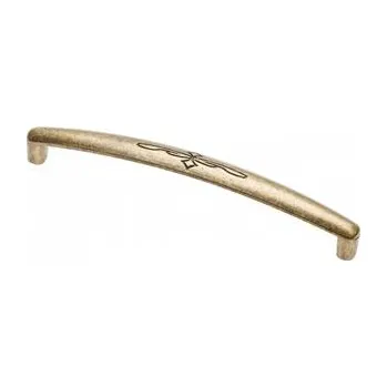 Nábytkové kování GTV Úchytka slitinová OLBIA C=128 mm, antická mosaz