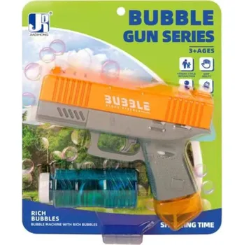 Bublifuk Pistole bublifukovací 20cm na výrobu bublin 2 barvy plast