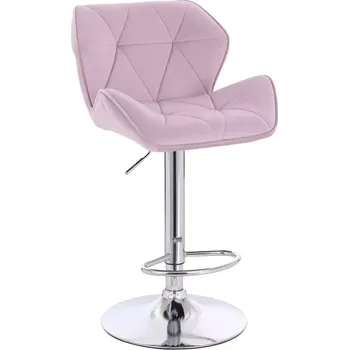 Barová židle LuxuryForm DESIGN Barová židle MILANO VELUR na stříbrném talíři - levandule (VPT)