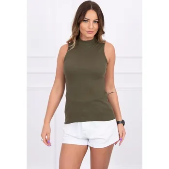 Dámská halenka Blůza bez rukávů khaki - Univerzální