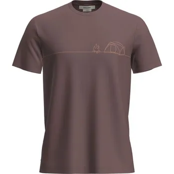 Pánské oblečení Triko Icebreaker Tech Lite SS Tee Single Line Camp L carob