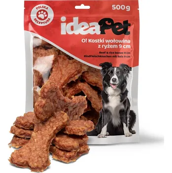 Krmivo pro psa HOVĚZÍ KOSTKY S RÝŽÍ 500G IDEAPET PAMLSEK