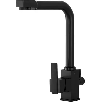 Vodovodní baterie Gamma Nook, vysoká dřezová baterie s připojením na filtr vody, černá matná, GMA-BNKF-BK