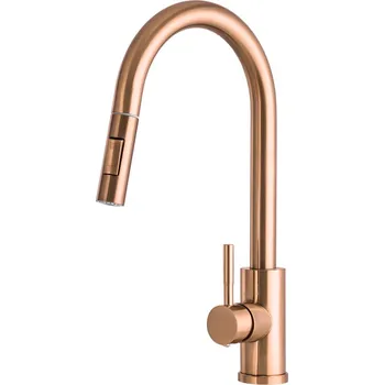 Vodovodní baterie Gamma Taru Slim, vysoká dřezová baterie h-400, měděná matná, GMA-BTS-RGB