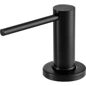 Dávkovač mýdla Gamma Lux Slim, kuchyňský dávkovač saponátu 400ml, černá matná, GMA-LUX-SLIM-BK