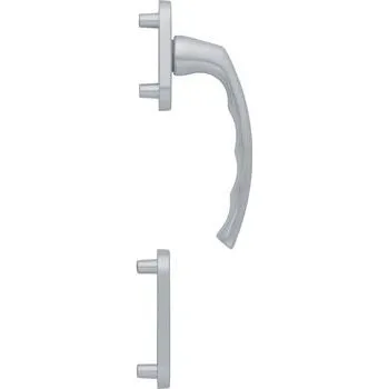 Dveřní kování HOPPE balkonová klika LIEGE - vnější vysoká, stříbrná elox