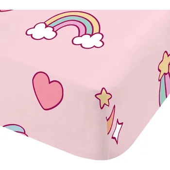 Prostěradlo Růžové napínací dětské prostěradlo na dvoulůžko 135x190 cm Forever Together – Catherine Lansfield ID_1747206
