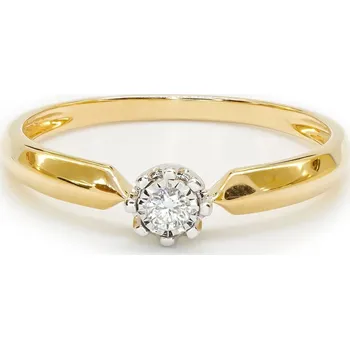 Prsten Zásnubní prsten ze žlutého zlata s diamantem RR575Y18