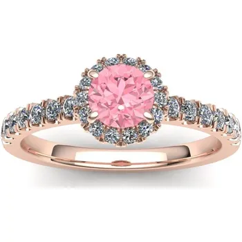 Prsten Zásnubní prsten se safírem a brilianty PZB20072 Materiál: Červené zlato 14kt, Velikost: 49