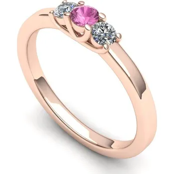 Prsten Prsten se safírem a brilianty PZ21007 Materiál: Červené zlato 14kt, Velikost: 55