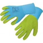 HOEGERT ULLER rukavice potažené latexem modrá/zelená (12 párů/balení) 8