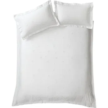 Povlečení Bílé bavlněné povlečení na jednolůžko 135x200 cm Lottie Floral Embroidery – Bianca ID_1744354