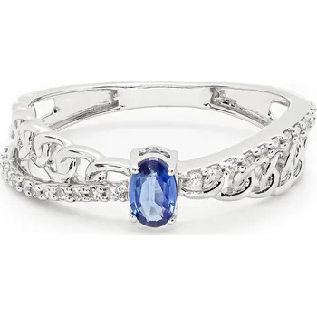 Prsten Zlatý prsten se safírem a diamanty MR408SAPW11