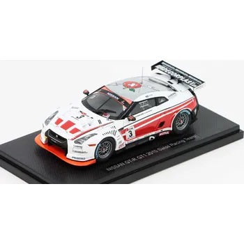 autíčko Nissan GT-R GT1 2010 #3 Swiss Racing Team 1:43 - Ebbro Nissan GT-R GT-1 No.3 - kovový model auta
