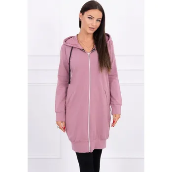 Dámské šaty Mikinové šaty s kapucí, tmavě růžová - Univerzální