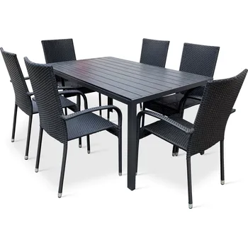 Zahradní sestava Noela Zahradní jídelní set Viking L + 6x ratanová židle Paris