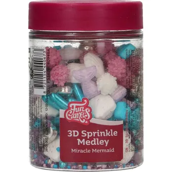 Jedlá dekorace na dort FunCakes Cukrové sypání mořská panna, Sprinkle medley 70 g