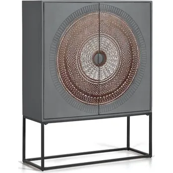 Knihovna Masivní ručně vyřezávaná vitrína Wood Mandala 142cm - orientální