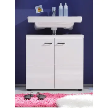 Koupelnový nábytek trendteam koupelnová skříňka Nightlife bílý Imitace/bílý vysoký lesk hluboký tah 65 x 63 x 35 cm | 132030101