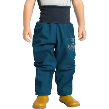 Chlapecké kalhoty Batolecí softshellové kalhoty Unuo s fleecem Basic kobaltové velikost 92/98