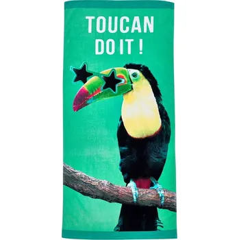 Zelená bavlněná plážová osuška 76x160 cm Toucan Do It – Catherine Lansfield ID_1747536