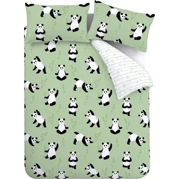 Povlečení Zelené dětské povlečení na dvoulůžko 200x200 cm Panda Paws – Catherine Lansfield ID_1747470
