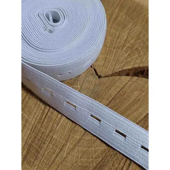 Textilní guma Dírková pruženka šíře 15 mm barva bílá 3,5 m