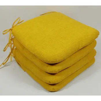 Podsedák Sedák 40x40 cm látka ŽLUTÝ melír set 4 kusy