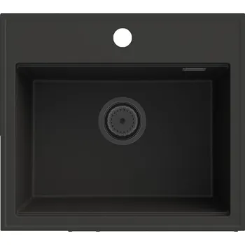 Granitový dřez Gamma Modern 5055, 1-komorový granitový dřez 560x500x210 mm, černá, GMA-ZM-55-BK