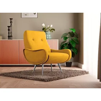 Křeslo Křeslo Cali, žlutá (matt velvet 48)