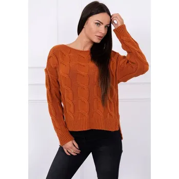 Dámská mikina Svetr s delší zadní částí hnědá - Univerzální