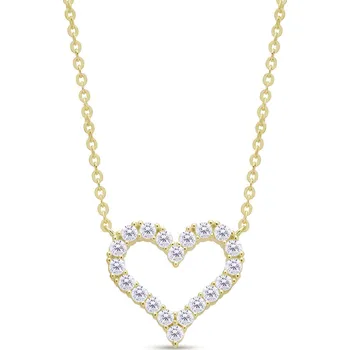 Řetízek Stříbrný řetízek pozlacený se srdíčkem a zirkony 2308
