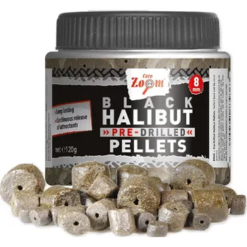Carp Zoom Black Halibut Pellets - s otvorem - 120 g/8 mm