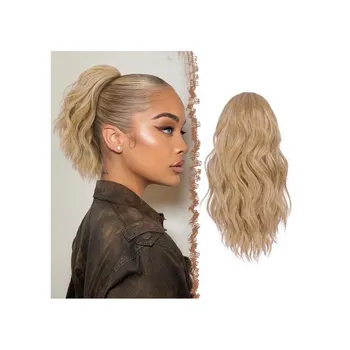 Čelenka FESHFEN Příčesek do culíku se stahovací šňůrkou, 30 cm vlnitý cop prodlužující vlasy do culíku