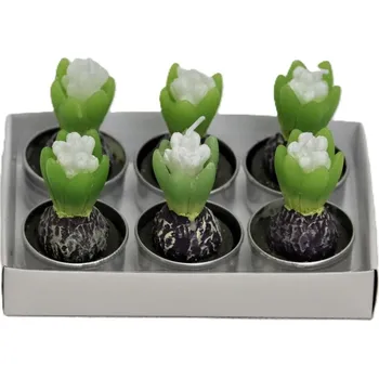 Svíčka Svíčka hyacint box 6 ks bílá