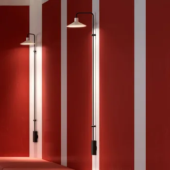 Lampička Nástěnné svítidlo Bover LED Platet A/06, černá/šedá, 154 cm - Nástěnný držák - Ø 8 cm, výška 15 cm ebenově černá, světle šedá 1 x 4,2 W LED - Doprava zdarma