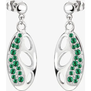 Náušnice Preciosa Náušnice z chirurgické oceli Palette s českým křišťálem Preciosa, emerald