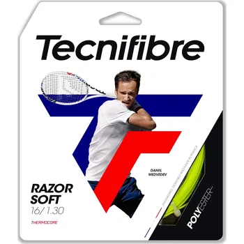 Struna na výplet tenisové rakety Tenisový výplet Tecnifibre Razor Code Soft Lime 12 m 1,30 mm