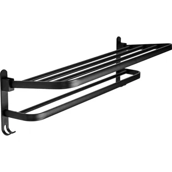 Držák na ručník Gamma Gamma, věšák na ručníky 59cm, černá matná, GMA-UWS-BK