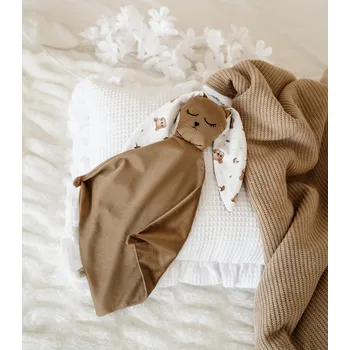 Mazlící muchláček pro miminko - karamelový s medvídky