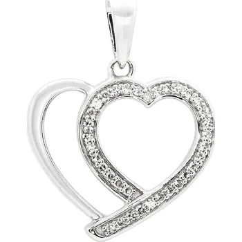 Přívěsek Přívěsek ve tvaru srdce s diamanty JP4310W