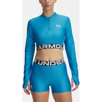 Dámské tričko Dámské tričko Under Armour HeatGear Rib 1/4 Zip LS 1388692-453 Modrá LG