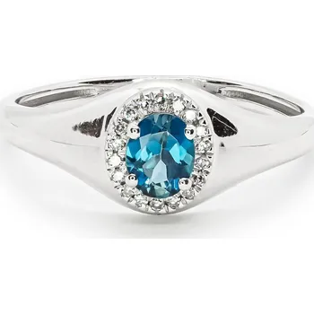 Prsten Zlatý prsten s topazem a diamanty FR267LBTW14