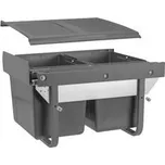 GTV Koš na tříděný odpad na pojezdu H45 2x15 l pro skříňky 450 mm, antraci