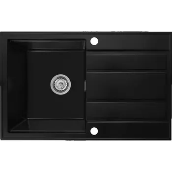 Granitový dřez Gamma Modern 8050, 1-komorový granitový dřez 790x500x210 mm, černá, GMA-ZM-8050-BK