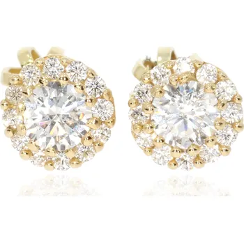 Náušnice CUTIE Zlaté náušnice šroubky se zirkony